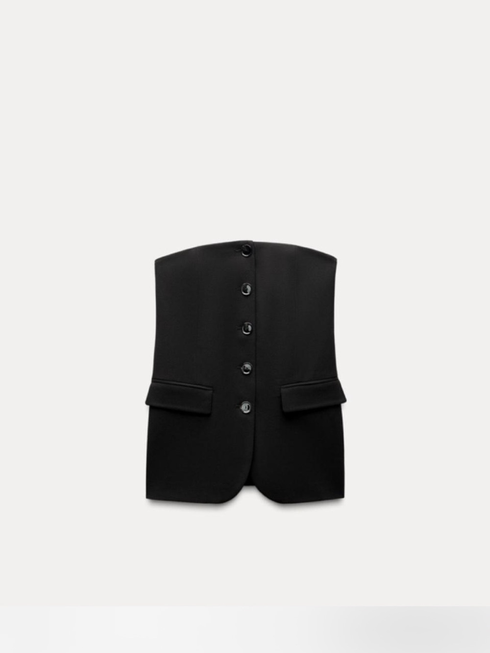 Zara Black Strapless Blazer Button Top